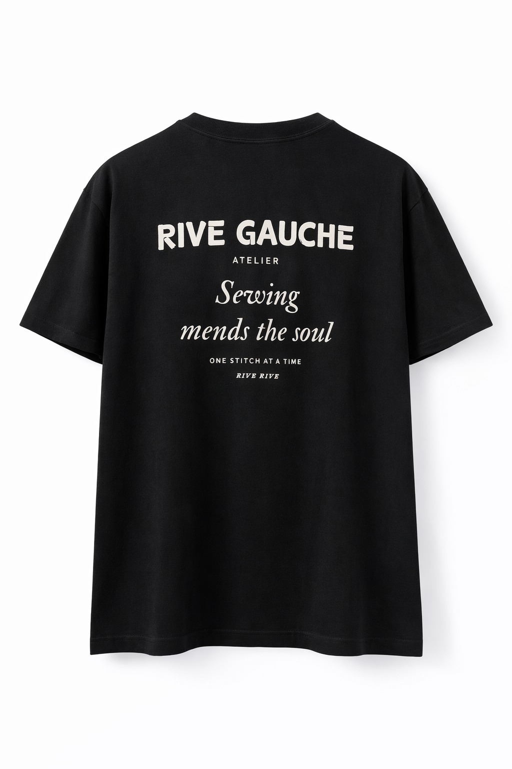 T-shirt homme oversize noir imprimé Rive Gauche Forreal Store