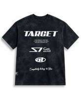 T-shirt homme imprimé Target noir et anthracite Forreal Store