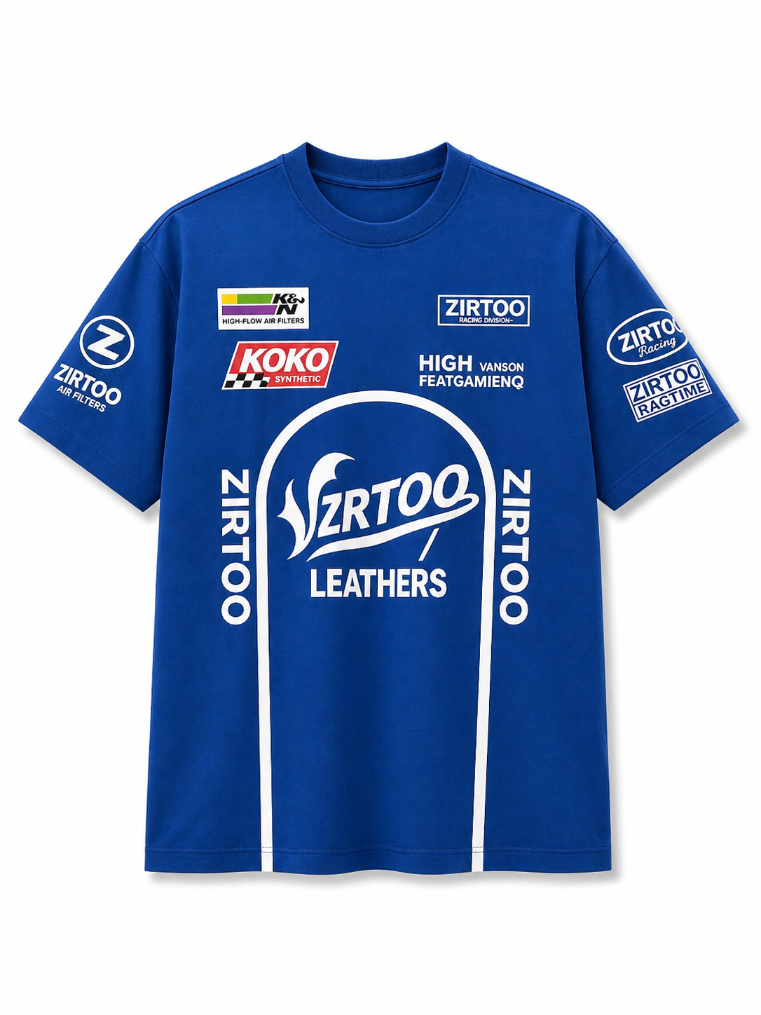 T-shirt homme imprimé bleu Vzrtoo Forreal Store