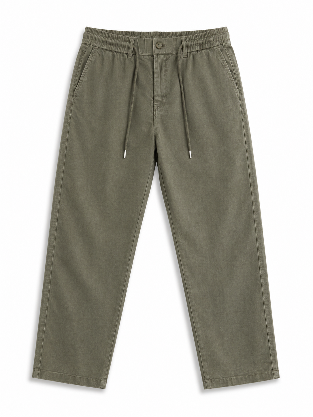 Pantalon homme en lin kaki et blanc Forreal Store